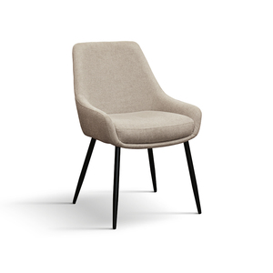 Gloria <b>Chair</b> Set Of 2 Beige Tissue Upholstery Metal Legs Indoor <b>Dining</b> <b>Chairs</b> - Product Image 1