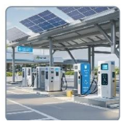 Solutions de station de charge d'énergie verte pour véhicules électriques Système d'énergie solaire combiné avec un système de stockage d'énergie par batterie au lithium