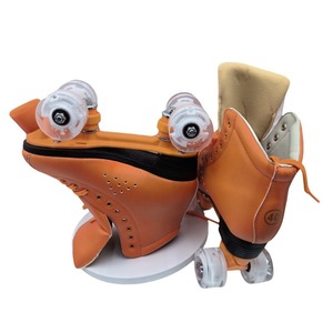 Patines de Ruedas Cuádruples Unisex para Invierno, Blancos/Negros, Parte Superior de PVC, Base de Nailon, Freno Fijo, Ruedas Profesionales, Rodamientos ABEC-7/9, Estables y Ligeros - Product Image 6