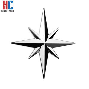 Emblème de <span class=keywords><strong>voiture</strong></span> en métal émaillé 3D personnalisé, étoile du Nord, étoile boussole, étoile croisée, écusson latéral de garde-boue, écusson arrière, fabrication usine avec 20 ans d'expérience - Product Image 4