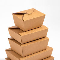 Vente en gros d'usine de pliables en papier kraft biodégradable portables pour l'emballage des aliments chauds
