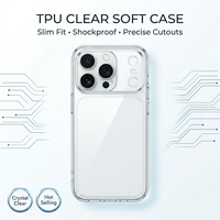 Casing HP Transparan TPU Fleksibel Tipis Kustomisasi Pabrik untuk iPhone 17 Pro Max, Pelindung dengan Potongan Tombol Presisi