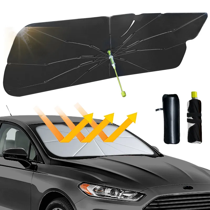 Nouvelle tendance protection UV pare-brise pliant pare-soleil bâche de voiture engrenage avant pare-soleil de voiture parapluie avec brise-vitre