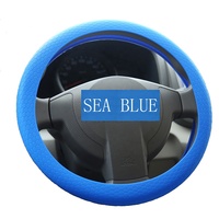 Offre Spéciale motif de litchi résistant à la chaleur accessoires de voiture écologiques couverture de volant de voiture en silicone