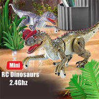 Jouet dinosaure télécommandé 2,4 GHz, simulation de Velociraptor avec lumières LED, jouet éducatif électrique marcheur pour enfants
