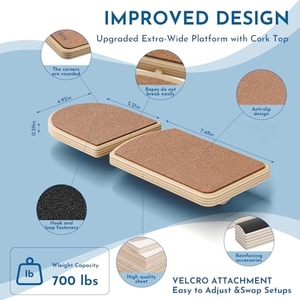 Planche d'équilibre réglable en bois pour cheville, renforceur de <span class=keywords><strong>pied</strong></span>, entraîneur de jambe unique, planche de stabilité de la cheville, récupération des entorses, soulagement plantaire - Product Image 4