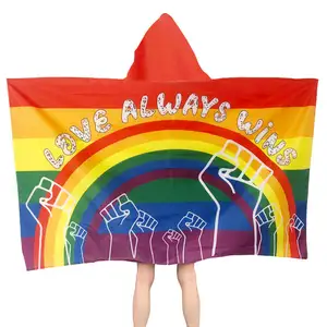 Grosir kustom Gay Pride 3x5 pelangi Pride bendera terbang dalam ruangan luar ruangan Lgtb Lesbian Transgender bendera tubuh Cape