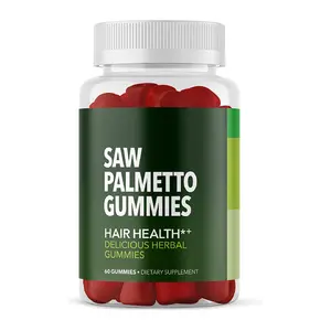 Label pribadi melihat Palmetto Gummies vitamin Biotin untuk pertumbuhan kembali rambut dan kesehatan prostat