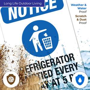 Panneau hebdomadaire vidé pour réfrigérateur-<span class=keywords><strong>Avis</strong></span> OSHA-Tous les vendredis de 20 h-10x7 pouces durable pour les restaurants et les cuisines - Product Image 3