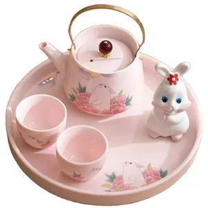 Most popular small rabbit ceramic tea sets as a gift for child and girlfriend