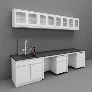 Meja Kerja Laboratorium Industri Baja Modern dengan Lemari di Bawah Meja <span class=keywords><strong>Lab</strong></span> untuk Penggunaan Sekolah, Rumah Sakit, Bengkel, dan Industri - Product Image 2