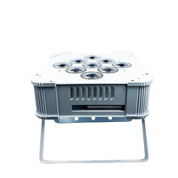 Projecteur PAR LED sans fil DMX RGBWA+UV 9x18W 6-en-1 alimenté par batterie rechargeable