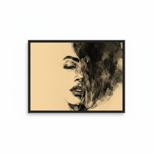 Printed Abstract Woman <b>Canvas</b>: Modern Portrait Wall Decor,BLACK <b>FRAMED</b> <b>CANVAS</b> - Product Image 2