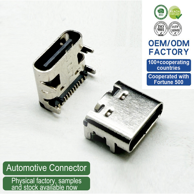 16 Pin USB Type C Female Connector SMT Type PCB Mount Charging Port Socket for Mobile Phone Repair and Tablet Motherboard