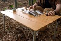 Table de pique-nique légère pliante à hauteur réglable Table de barbecue de camping naturelle respectueuse de l'environnement