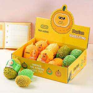 Pelotas Antiestrés de Fruta Durian, Pelotas para Apretar de Rebote Lento, Juguete Blandito para Aliviar el Estrés para Adultos, Niños, Fiestas, Regalos Divertidos - Product Image 1