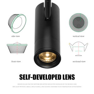 12W dẫn ánh sáng mặt dây chuyền theo dõi chống chói tập trung Dimmable Zoom hiện đại nhôm COB Bảo tàng nghệ thuật triển lãm triển lãm chiếu sáng - Product Image 4