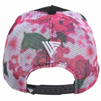 Casquette de camionneur respirante en mousse pour homme, à logo personnalisé, bicolore, en maille à carreaux, avec logo imprimé en caoutchouc floral, idéale pour la pêche et la plage
