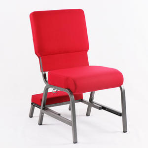 Chaise de prière d'église personnalisée avec cadre en métal rouge et housse en tissu pour genoux, mobilier de théâtre - Product Image 3