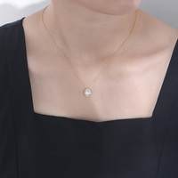Collier minimaliste en argent 925 avec pendentif goutte d'eau en zircon cubique fin pour femmes