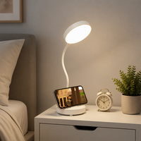 Lampe de bureau à col de cygne, lampe de lecture LED à col flexible, lampe de table rechargeable pour l'étude, le travail et l'utilisation au chevet