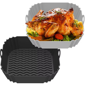 Plaque de cuisson carrée en silicone réutilisable pour friteuse à air, barbecue, four et cuisine, idéale pour la cuisson des aliments - Product Image 4