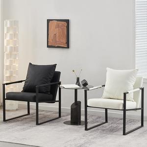 Sillón Individual de Estilo Nórdico con Estructura de Hierro Forjado y Relleno de Espuma para Sala de Estar - Product Image 2