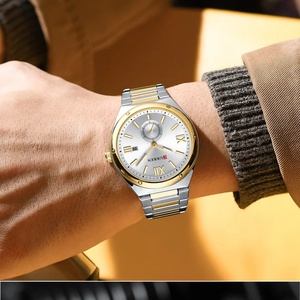 Montre à quartz pour homme CURREN 8471 moderne avec cadran secondes et date-jour, bracelet en acier inoxydable, montres-bracelets minimalistes - Product Image 3
