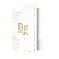 Carpeta de Presentación de Documentos Impresa Económica, Tamaño A4, de Cartón, Expandible, Blanca, con Logotipo en Dorado