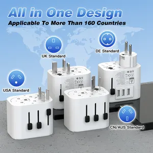 Worldplug US UK AUEUマルチプラグユニバーサルトラベルアダプター充電器USソケット電源アダプター (USB付き)