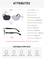 Lunettes de soleil photochromiques anti-lumière bleue UV400 sans monture polygonale personnalisées avec logo de créateur de mode Partagas pour femmes