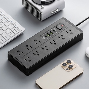 Prise multiple multifonctionnelle avec cordon <span class=keywords><strong>de</strong></span> 2 mètres, 9 prises électriques, 2 ports USB-A, 2 ports USB Type-C, spécifications américaines - Product Image 3