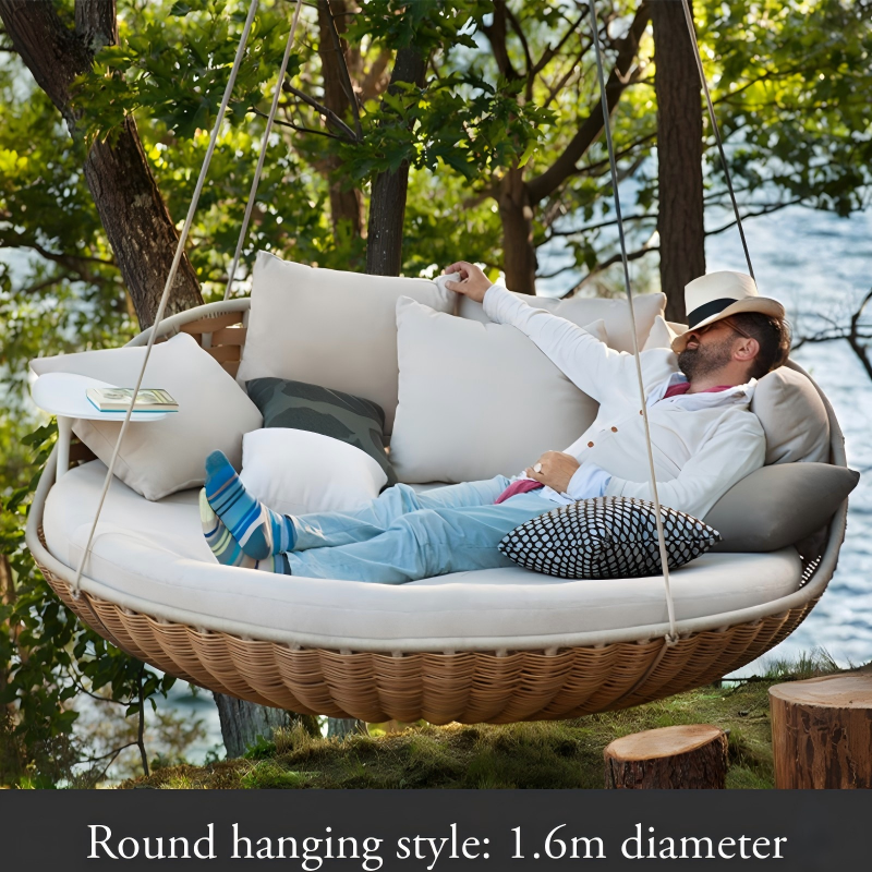 Style suspendu rond de 1,6 m de diamètre (jaune)