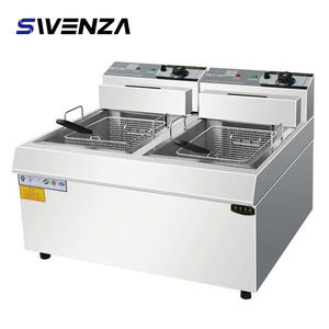 Swenza <span class=keywords><strong>Friteuse</strong></span> électrique à double réservoir <span class=keywords><strong>avec</strong></span> deux paniers, <span class=keywords><strong>friteuse</strong></span> en acier inoxydable haute capacité pour usage commercial et domestique - Product Image 1