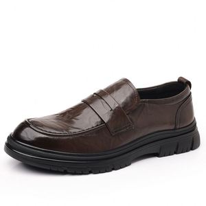 Chaussures décontractées carrées pour hommes, design original, mocassins Oxford à lacets, dessus en cuir, légères, respirantes, antidérapantes, pour l'extérieur - Product Image 2