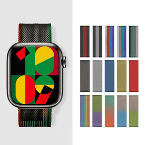 <span class=keywords><strong>Correa</strong></span> de reloj de malla de acero inoxidable con cierre magnético tipo Milanese para banda de <span class=keywords><strong>Apple</strong></span> <span class=keywords><strong>Watch</strong></span> de 41 y 45 mm, compati - Product Image 1