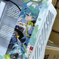 Bonne qualité Nouveau design Personnalisé Hatsunes Miku Portable élément en aluminium Vert Cartoon Computer Cases M-Atx/ITX Small 240mm
