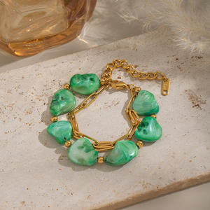 Collar de Piedras Irregulares Verdes Vintage para Mujer, Regalo de Joyería para Fiestas de Verano, Cuentas para Pulsera, Moda con Cuentas - Product Image 3