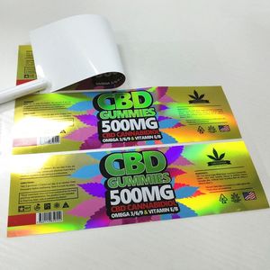 Etiqueta BOPP autoadhesiva de lujo, logotipo reflectante holográfico de vinilo impermeable para alimentos para mascotas, tarro de gomitas, Impresión de código de barras - Product Image 6