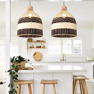 Nouveau Design Lot de 3 Abat-Jour en Rotin Taille S/M/L mélangé avec Brin de Plastique de Haute Qualité pour la Décoration de la Maison/Hôtel/Restaurant - Product Image 1