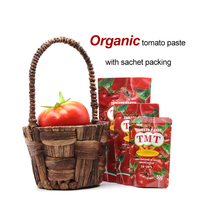 Double Concentré de Tomate en Sachet Doypack, Pâte de Tomate Rouge Fraîche 22-24% de Concentration, 70g, Durée de Conservation 2 Ans