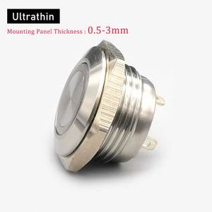 زر ضغط دائري قصير مقاوم للتخريب <span class=keywords><strong>IP67</strong></span> مع إضاءة معدنية لحظية 16 مم - Product Image 2