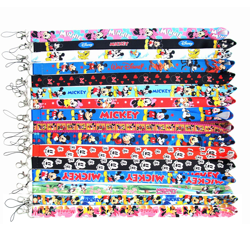 Lovely Cute Cartoon Mickey Minnie Anti-Lost Lanyards Accessories Wholesale Hot Sale Printing Lanyard Custom Logo Card Keychain Image 2