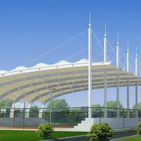 Toldo Comercial para Centros Comerciales, Techo Tensado de Acero Ligero y Estético con Personalización de Marca, Servicios de Soldadura y Corte
