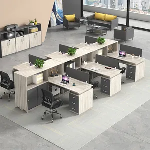 Workstations Office Furniture Cluster 6 Cubicles Workspace Desk