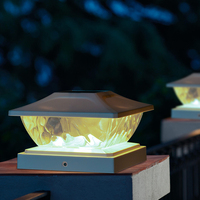 Vente en gros de lampes solaires d'extérieur étanches IP44 en ABS blanc et noir, rechargeables par panneau solaire, lampes solaires pour portail, lampes solaires pour piliers