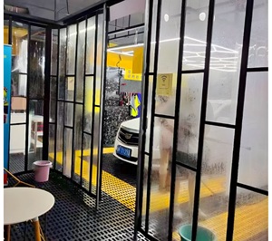 폴리카보네이트 PVC 도난 방지 접이식 슬라이딩 도어 투명 플라스틱 내부 사용 상점 및 쇼핑몰용 - Product Image 2
