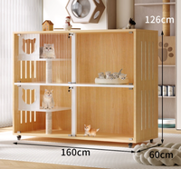 Cage de reproduction pour chat, armoire de pension pour chat, vitrine de magasin d'animaux, armoire pour chatons, maison panoramique pour chat, armoire pour chat à plusieurs niveaux