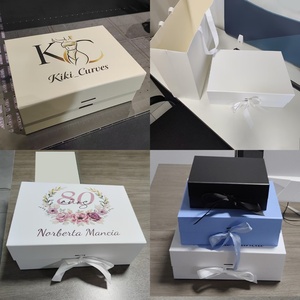 Custom Folding Magnetic Gift Box with Ribbon & Logo Rigid Magnetic Gift Box Manufacturer Magnetic Rigid Gift Box Custom logo - Product Image 2