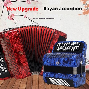 Meibei Bajan <span class=keywords><strong>Accordéon</strong></span> pour adultes 62 touches 72 basses Instrument de clavier en bois de performance diatonique et chromatique pour débutants - Product Image 1